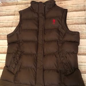 Women’s Polo Ralph Lauren Down Vest Brown Sz M